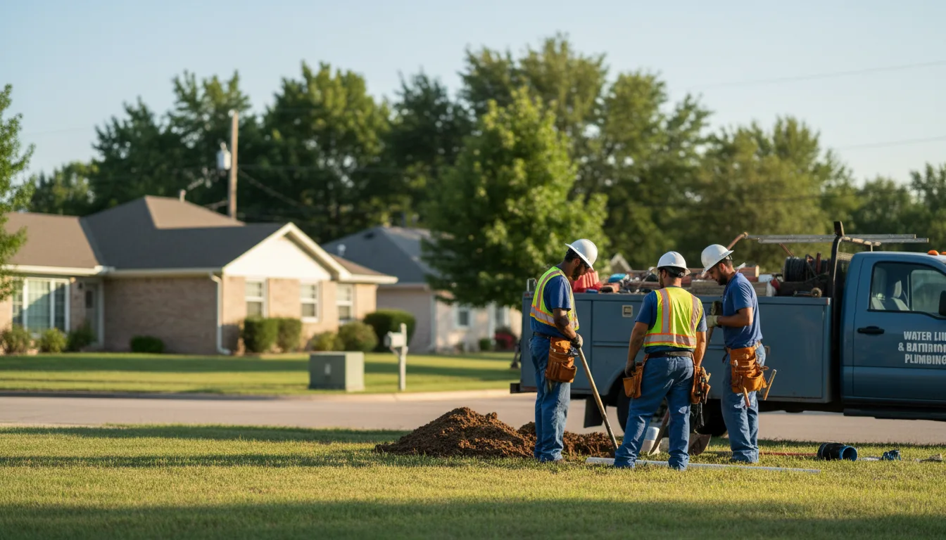 Residential water line and bathroom plumbing service in Plymouth, NE